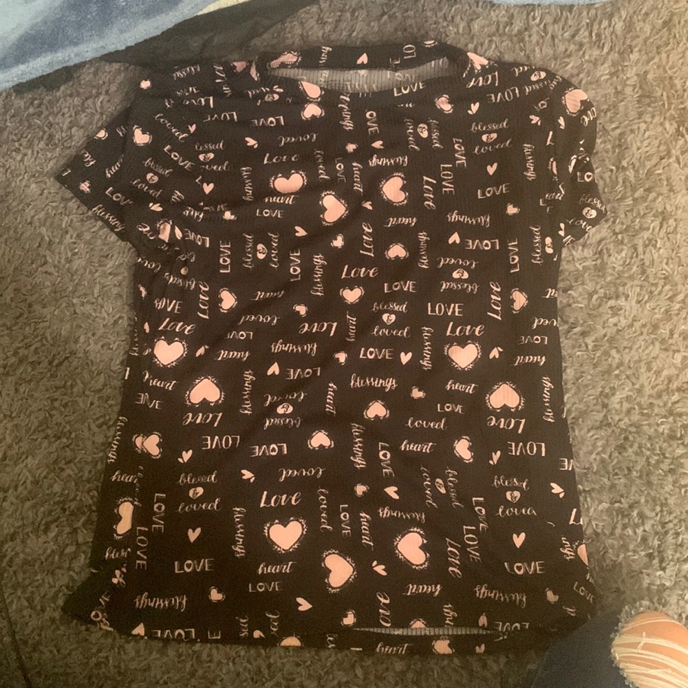 Never work pink and black shirt